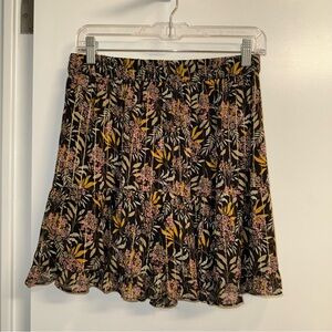 NWOT Zara Black Floral Mini Skirt
